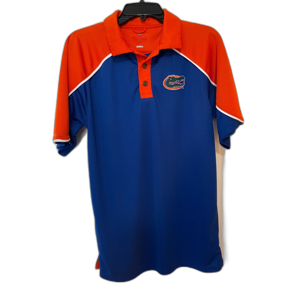 NCAA Russel Athletic Florida Gators Polo Shirt L Blue Orange